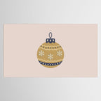 Christmas Bauble Gold And Blue Tablecloth Gallery Image 2