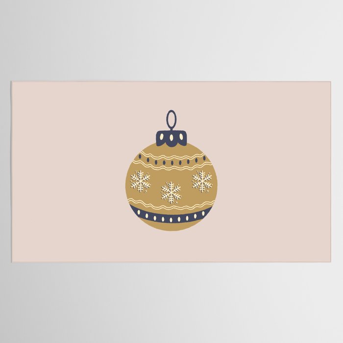 Christmas Bauble Gold And Blue Tablecloth Gallery Image 2