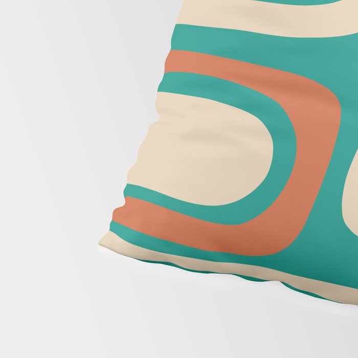 Palm Springs Midcentury Modern Abstract Pattern in Mid Mod Orange, Beige, and Turquoise Pillow Sham Gallery Image 4