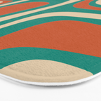 Palm Springs Midcentury Modern Abstract Pattern in Mid Mod Orange, Beige, and Turquoise Bath Mat Gallery Image 3