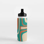 Palm Springs Midcentury Modern Abstract Pattern in Mid Mod Orange, Beige, and Turquoise Water Bottle Gallery Image 2