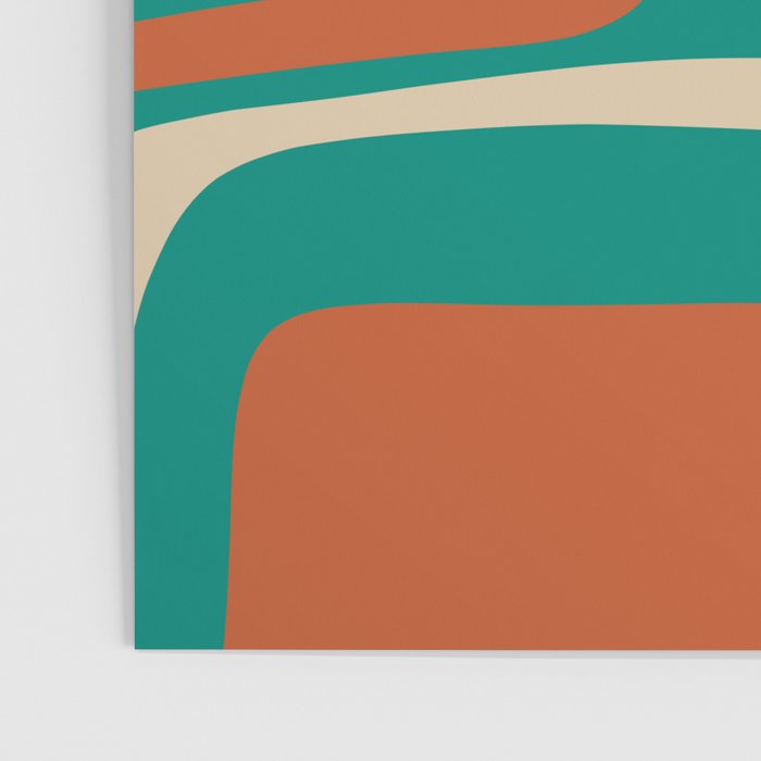 Palm Springs Midcentury Modern Abstract Pattern in Mid Mod Orange, Beige, and Turquoise Poster Gallery Image 3