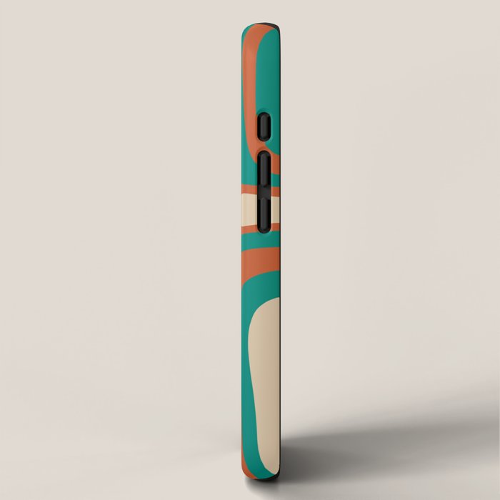 Palm Springs Midcentury Modern Abstract Pattern in Mid Mod Orange, Beige, and Turquoise iPhone Case Gallery Image 2