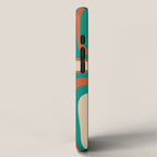Palm Springs Midcentury Modern Abstract Pattern in Mid Mod Orange, Beige, and Turquoise iPhone Case Gallery Image 2