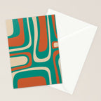 Palm Springs Midcentury Modern Abstract Pattern in Mid Mod Orange, Beige, and Turquoise Stationery Card Gallery Image 2