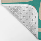 Palm Springs Midcentury Modern Abstract Pattern in Mid Mod Orange, Beige, and Turquoise Bath Mat Gallery Image 2