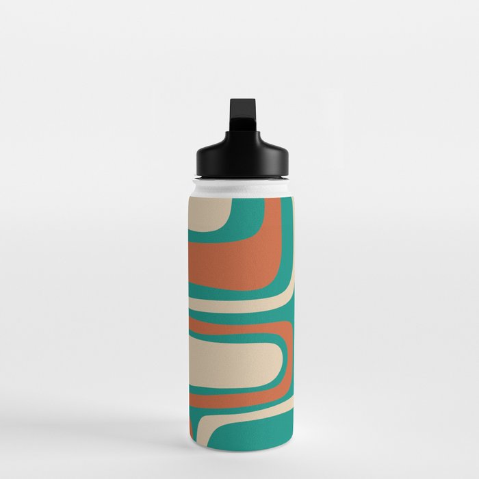 Palm Springs Midcentury Modern Abstract Pattern in Mid Mod Orange, Beige, and Turquoise Water Bottle Gallery Image 3
