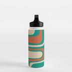 Palm Springs Midcentury Modern Abstract Pattern in Mid Mod Orange, Beige, and Turquoise Water Bottle Gallery Image 3