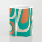 Palm Springs Midcentury Modern Abstract Pattern in Mid Mod Orange, Beige, and Turquoise Coffee Mug Gallery Image 4