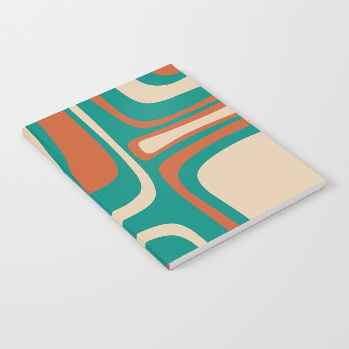 Palm Springs Midcentury Modern Abstract Pattern in Mid Mod Orange, Beige, and Turquoise Notebook Gallery Image 2