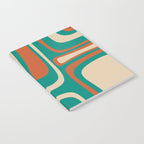 Palm Springs Midcentury Modern Abstract Pattern in Mid Mod Orange, Beige, and Turquoise Notebook Gallery Image 2