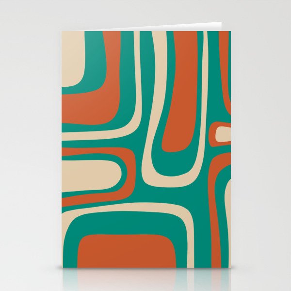 Palm Springs Midcentury Modern Abstract Pattern in Mid Mod Orange, Beige, and Turquoise Stationery Card Gallery Image 2