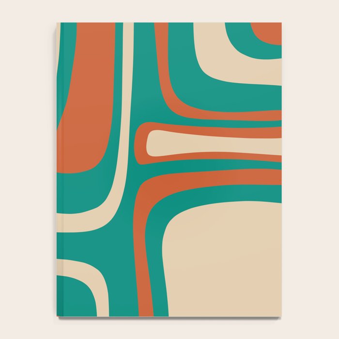 Palm Springs Midcentury Modern Abstract Pattern in Mid Mod Orange, Beige, and Turquoise Notebook Gallery Image 4