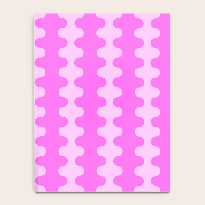Vivid Pink Ogee A-Go-Go Retro Pop Abstract Wavy Stripe Pattern Notebook Gallery Image 4
