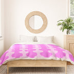 Vivid Pink Ogee A-Go-Go Retro Pop Abstract Wavy Stripe Pattern Duvet Cover Gallery Image 3