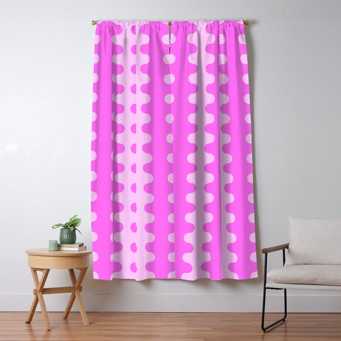 Vivid Pink Ogee A-Go-Go Retro Pop Abstract Wavy Stripe Pattern Window Curtain Gallery Image 5