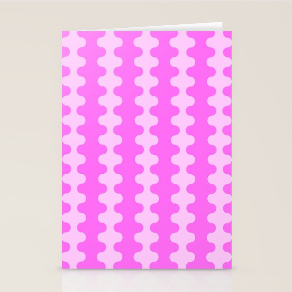 Vivid Pink Ogee A-Go-Go Retro Pop Abstract Wavy Stripe Pattern Stationery Card Gallery Image 2
