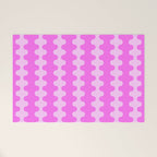 Vivid Pink Ogee A-Go-Go Retro Pop Abstract Wavy Stripe Pattern Welcome Mat Gallery Image 1