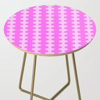 Vivid Pink Ogee A-Go-Go Retro Pop Abstract Wavy Stripe Pattern Side Table Gallery Image 2