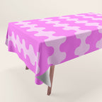 Vivid Pink Ogee A-Go-Go Retro Pop Abstract Wavy Stripe Pattern Tablecloth Gallery Image 1
