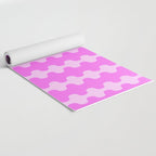 Vivid Pink Ogee A-Go-Go Retro Pop Abstract Wavy Stripe Pattern Yoga Mat Gallery Image 2