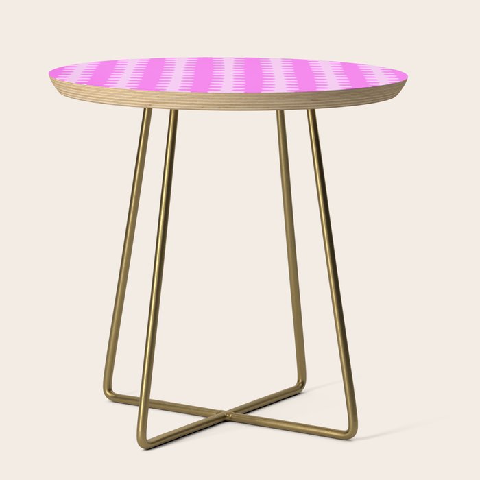 Vivid Pink Ogee A-Go-Go Retro Pop Abstract Wavy Stripe Pattern Side Table Gallery Image 1
