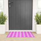 Vivid Pink Ogee A-Go-Go Retro Pop Abstract Wavy Stripe Pattern Welcome Mat Gallery Image 3