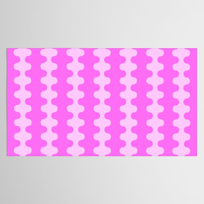 Vivid Pink Ogee A-Go-Go Retro Pop Abstract Wavy Stripe Pattern Tablecloth Gallery Image 2
