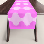Vivid Pink Ogee A-Go-Go Retro Pop Abstract Wavy Stripe Pattern Table Runner Gallery Image 1