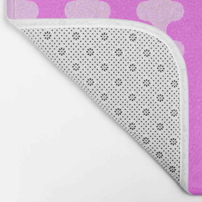 Vivid Pink Ogee A-Go-Go Retro Pop Abstract Wavy Stripe Pattern Bath Mat Gallery Image 2