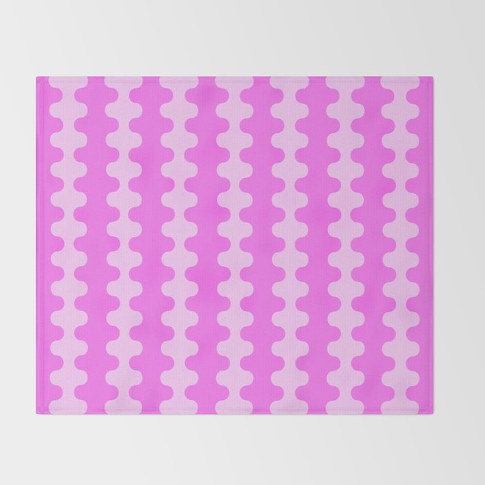 Vivid Pink Ogee A-Go-Go Retro Pop Abstract Wavy Stripe Pattern Throw Blanket Gallery Image 2