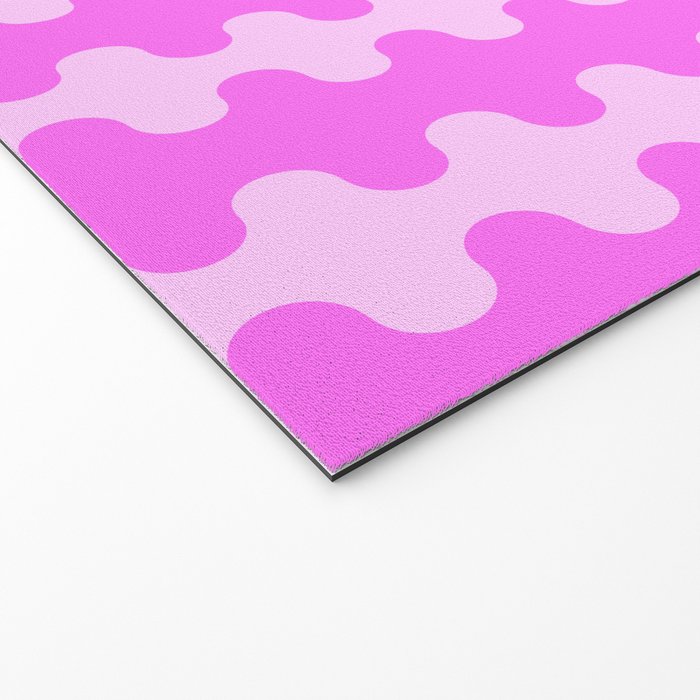 Vivid Pink Ogee A-Go-Go Retro Pop Abstract Wavy Stripe Pattern Welcome Mat Gallery Image 2