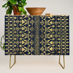 Norwegian Pattern - Gold on Navy Credenza Gallery Image 1