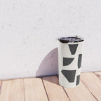 Bump & Kiss Minimalist Modern Mid Century Black Organic Shapes Pattern Paper Collage Travel Mug Gallery Image 4