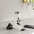 Bump & Kiss Minimalist Modern Mid Century Black Organic Shapes Pattern Paper Collage Water Bottle Gallery Image 4