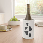 Bump & Kiss Minimalist Modern Mid Century Black Organic Shapes Pattern Paper Collage Wine Chiller Gallery Image 4