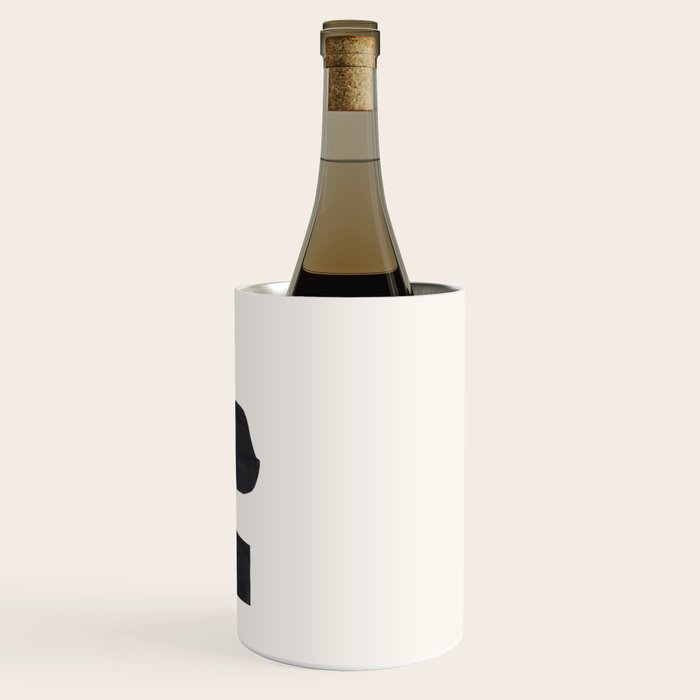 Bump & Kiss Minimalist Modern Mid Century Black Organic Shapes Pattern Paper Collage Wine Chiller Gallery Image 3