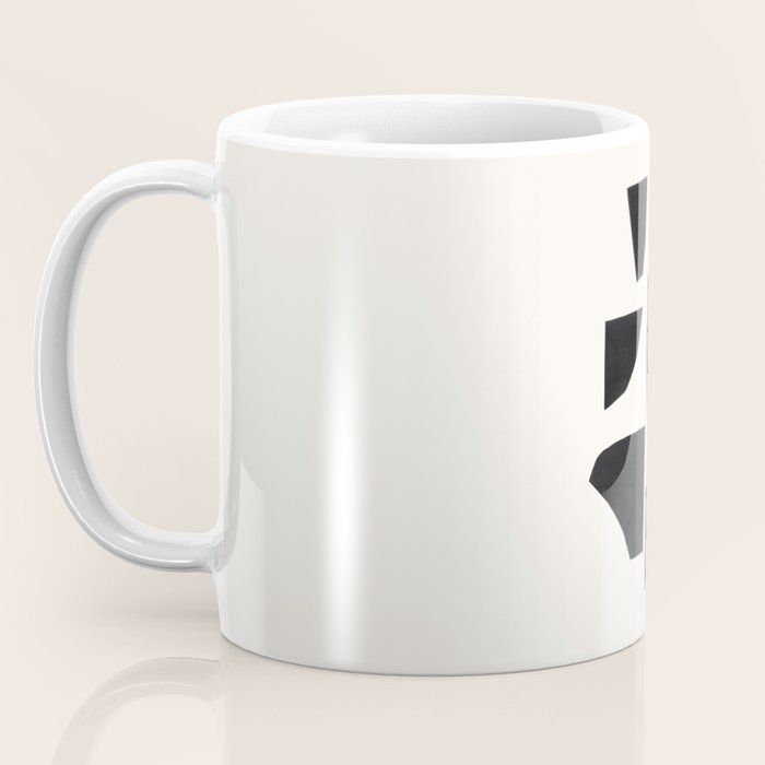 Bump & Kiss Minimalist Modern Mid Century Black Organic Shapes Pattern Paper Collage Coffee Mug Gallery Image 3