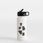 Bump & Kiss Minimalist Modern Mid Century Black Organic Shapes Pattern Paper Collage Water Bottle Gallery Image 1