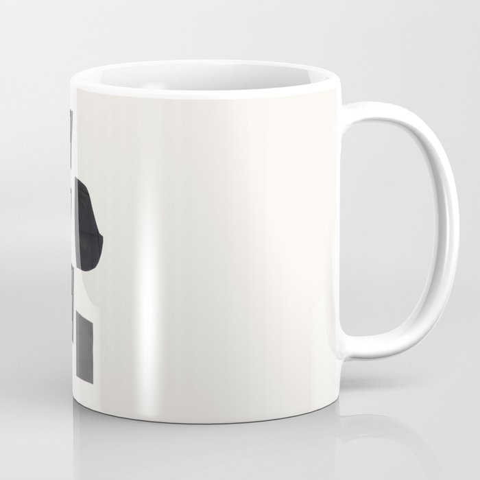 Bump & Kiss Minimalist Modern Mid Century Black Organic Shapes Pattern Paper Collage Coffee Mug Gallery Image 1