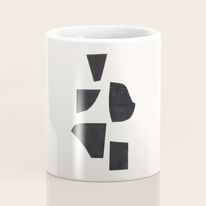 Bump & Kiss Minimalist Modern Mid Century Black Organic Shapes Pattern Paper Collage Coffee Mug Gallery Image 4