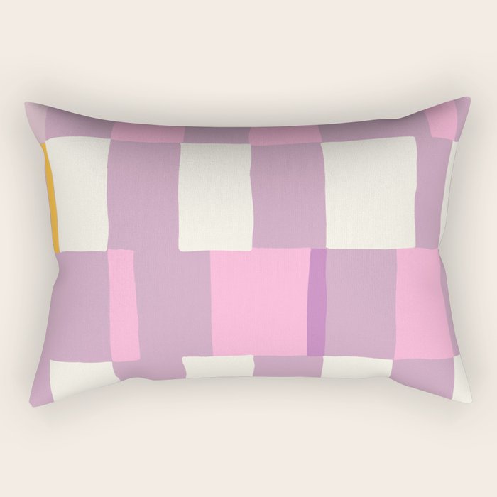 Summer check handdrawn purple Rectangular Pillow Gallery Image 1