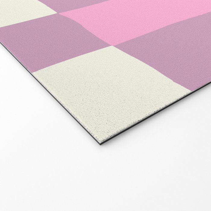 Summer check handdrawn purple Welcome Mat Gallery Image 2