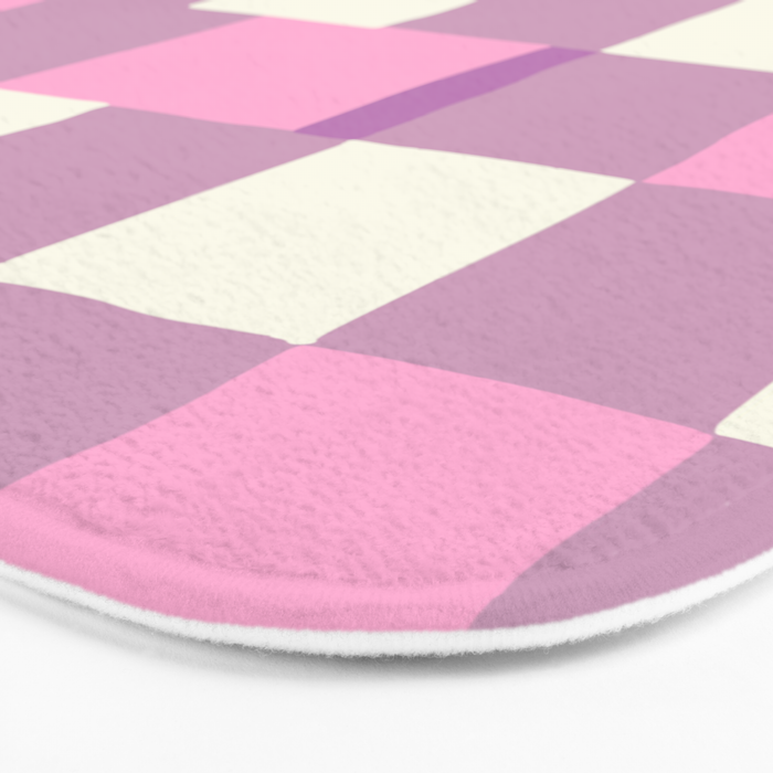 Summer check handdrawn purple Bath Mat Gallery Image 3