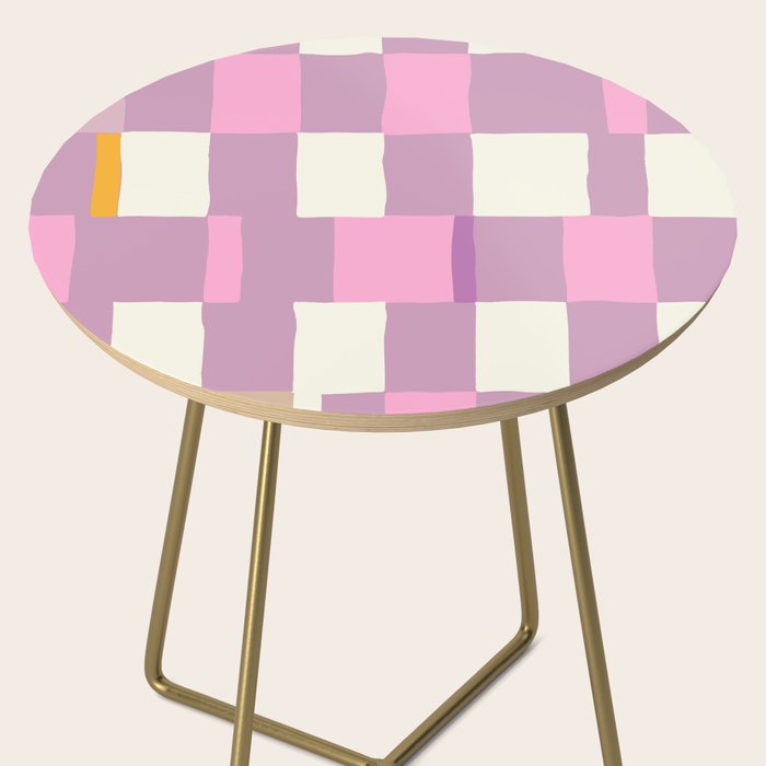Summer check handdrawn purple Side Table Gallery Image 2