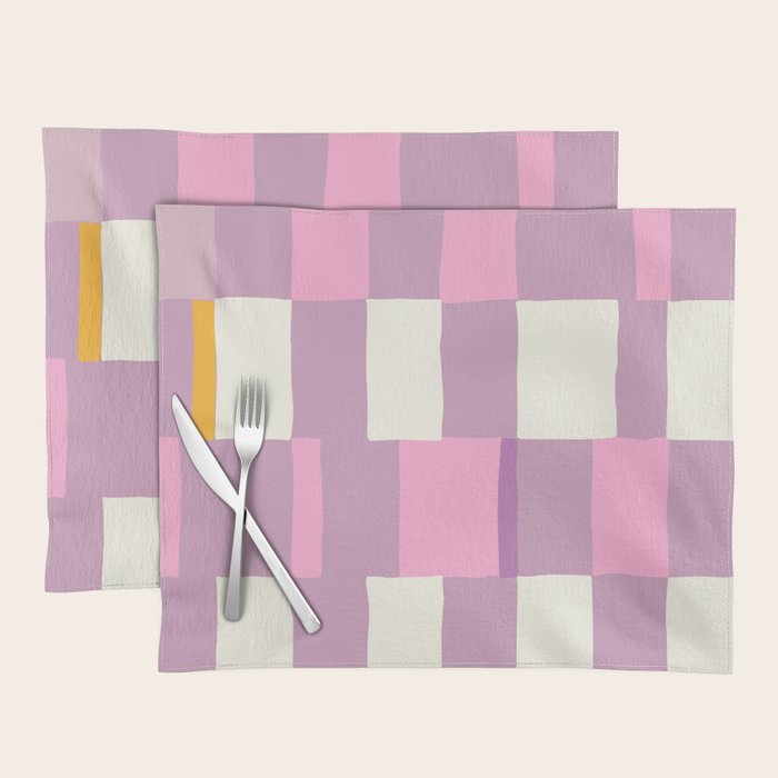 Summer check handdrawn purple Placemat Gallery Image 1