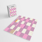 Summer check handdrawn purple Jigsaw Puzzle Gallery Image 2