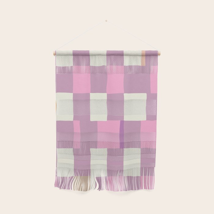 Summer check handdrawn purple Wall Hanging Gallery Image 1