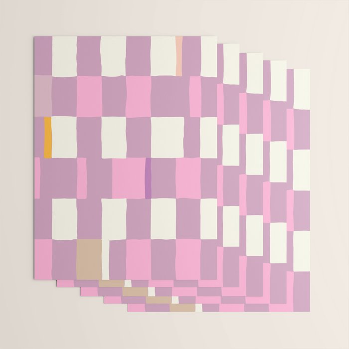 Summer check handdrawn purple Wrapping Paper Gallery Image 3