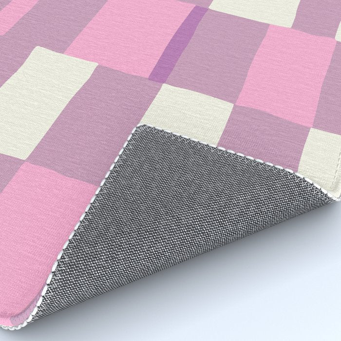 Summer check handdrawn purple Rug Gallery Image 4